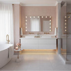 Golden Lighting 8195-48M WHT-B Matte White Yep By Golden Lighting Starlight Integrated Led 48in Mirror With Rose Diffusers Image 3