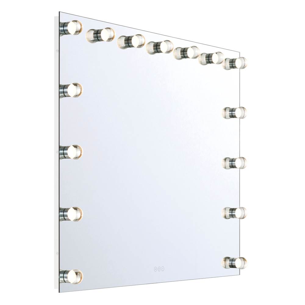 Golden Lighting 8195-48M WHT-A Matte White Yep By Golden Lighting Starlight Integrated Led 48in Mirror With Globe Diffusers Image 4