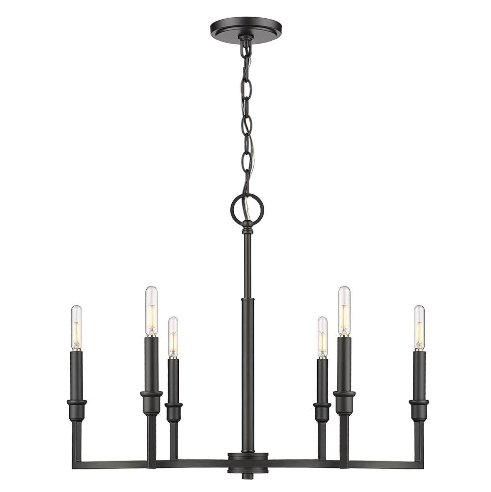 Golden Lighting Ellyn Golden Lighting Ellyn 6-light Chandelier In Matte Black