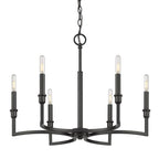 Golden Lighting 8209-6 BLK Matte Black Golden Lighting Ellyn 6-light Chandelier In Matte Black Image 5