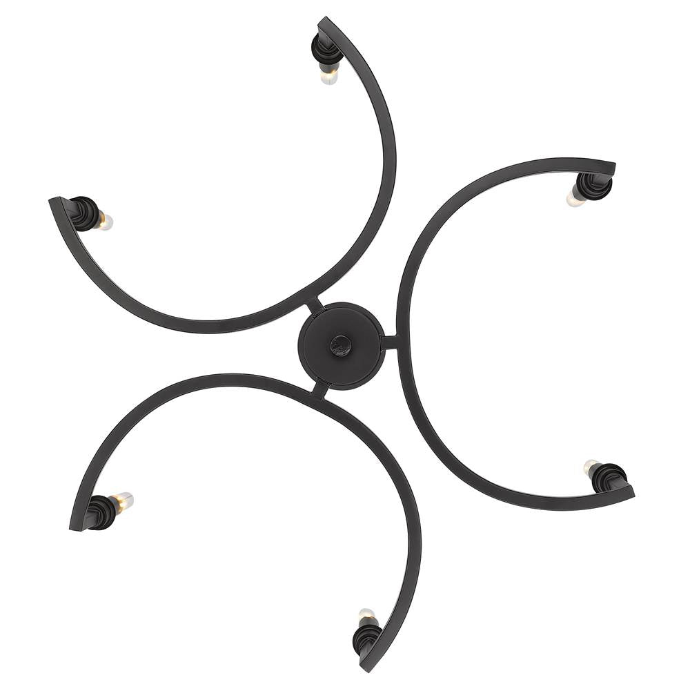 Golden Lighting 8209-6 BLK Matte Black Golden Lighting Ellyn 6-light Chandelier In Matte Black Image 3