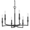 Golden Lighting 8209-6 BLK Matte Black Golden Lighting Ellyn 6-light Chandelier In Matte Black Image 1