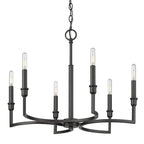 Golden Lighting 8209-6 BLK Matte Black Golden Lighting Ellyn 6-light Chandelier In Matte Black Image 1