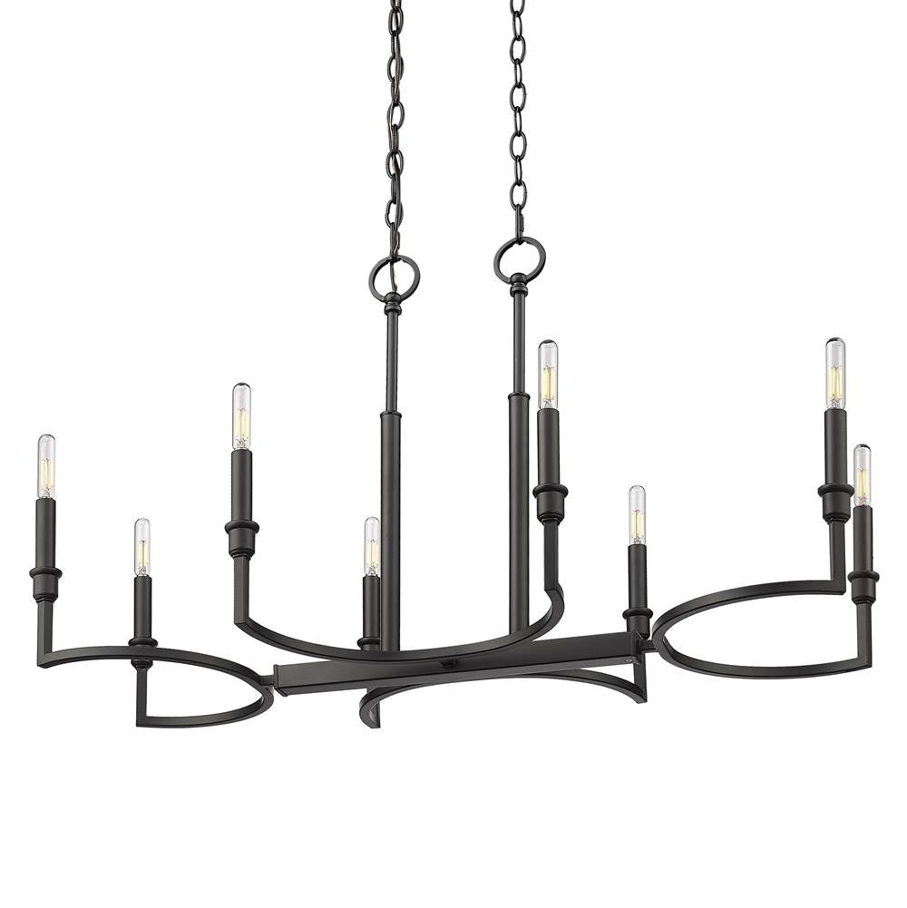 Golden Lighting 8209-LP BLK Matte Black Golden Lighting Ellyn 8-light Island Light In Matte Black Image 6