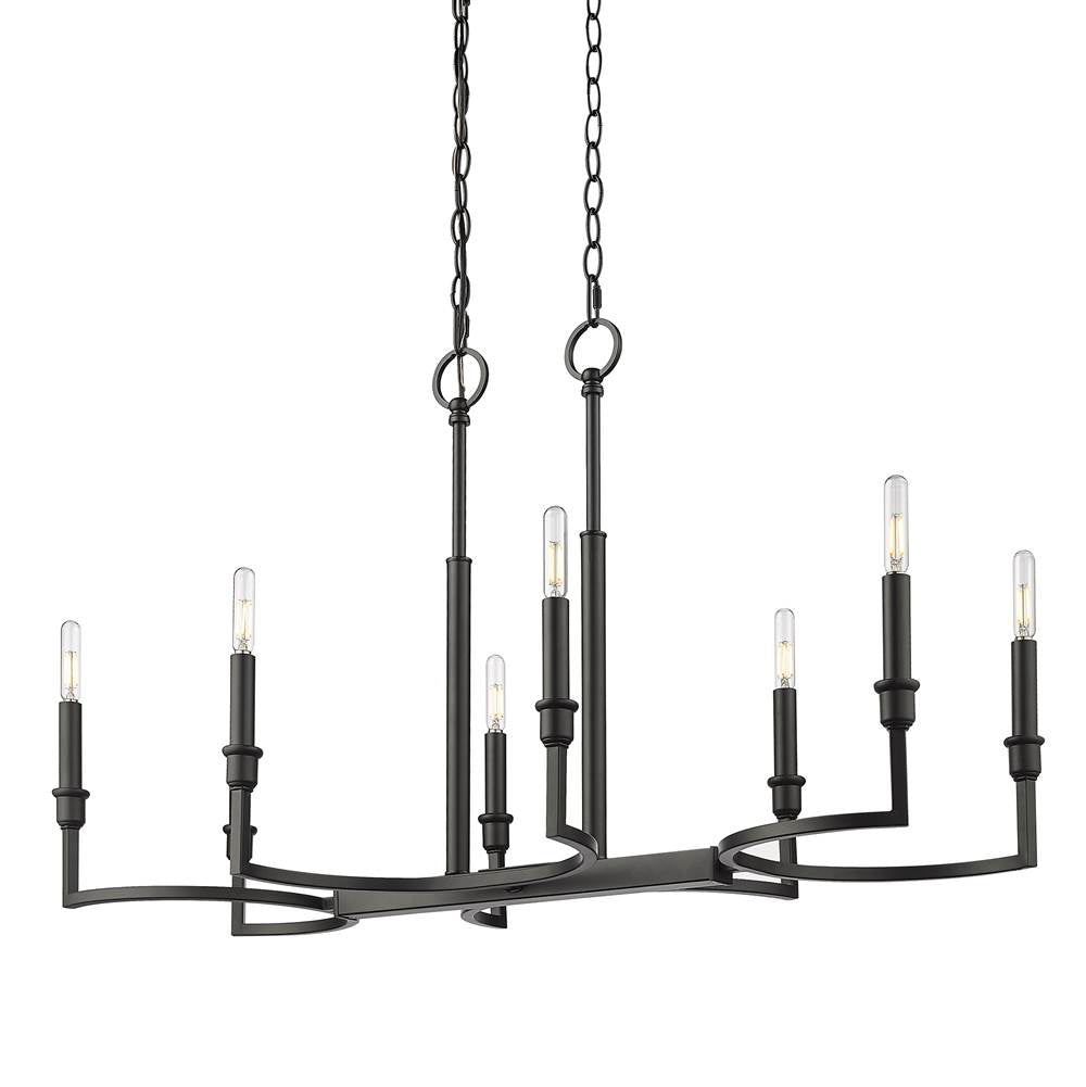 Golden Lighting 8209-LP BLK Matte Black Golden Lighting Ellyn 8-light Island Light In Matte Black Image 1