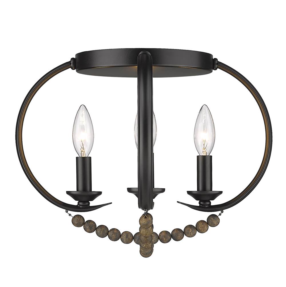 Golden Lighting Flori Golden Lighting Flori 4-light Flush Mount In Matte Black
