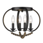 Golden Lighting 8320-FM BLK-EWB Matte Black Golden Lighting Flori 4-light Flush Mount In Matte Black Image 4