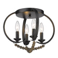 Golden Lighting 8320-FM BLK-EWB Matte Black Golden Lighting Flori 4-light Flush Mount In Matte Black Image 1