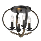 Golden Lighting 8320-FM BLK-EWB Matte Black Golden Lighting Flori 4-light Flush Mount In Matte Black Image 1