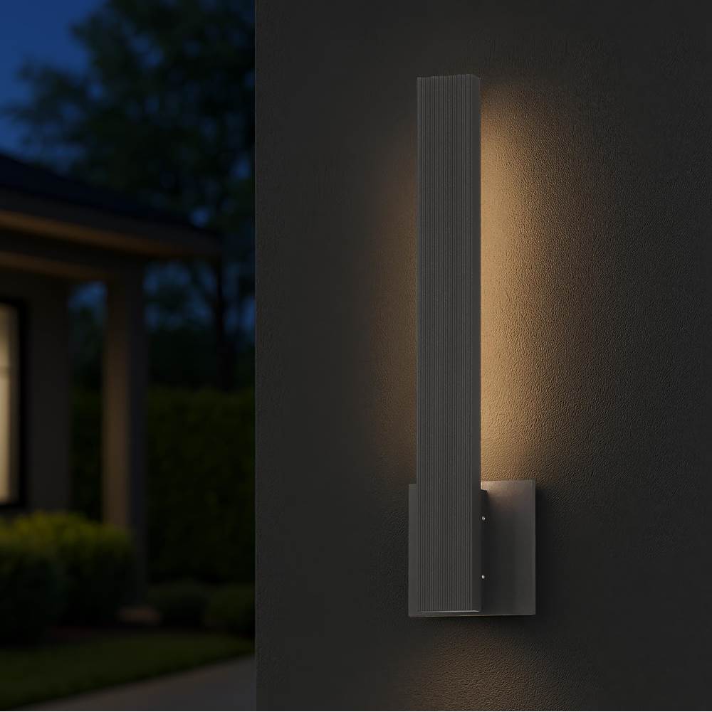 Golden Lighting 8432-OWL18 TBK Textured Black Golden Lighting Enso Integrated Led 18'' Outdoor Wall In Textured Black Image 3