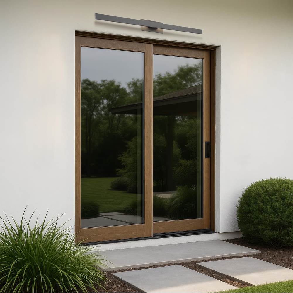 Golden Lighting 8432-OWL51 SGY Smooth Gray Golden Lighting Enso Integrated Led 51'' Outdoor Wall In Smooth Grey Image 3