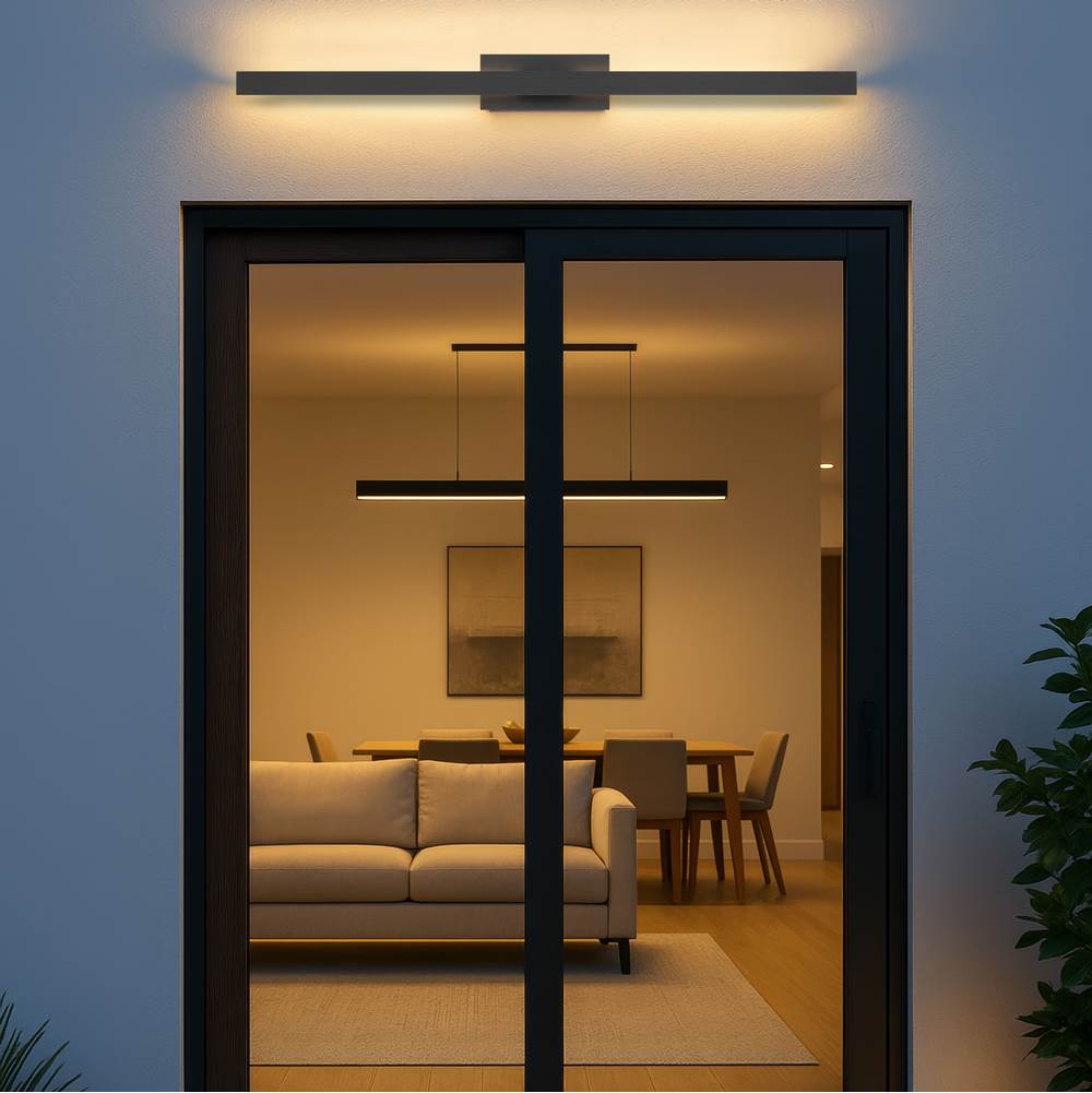 Golden Lighting 8432-OWL51 TBK Textured Black Golden Lighting Enso Integrated Led 51'' Outdoor Wall In Textured Black Image 3