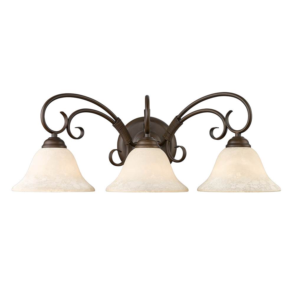 Golden Lighting Homestead Wry Lighting Homestead 3-light Vanity In Rubbed Bronze