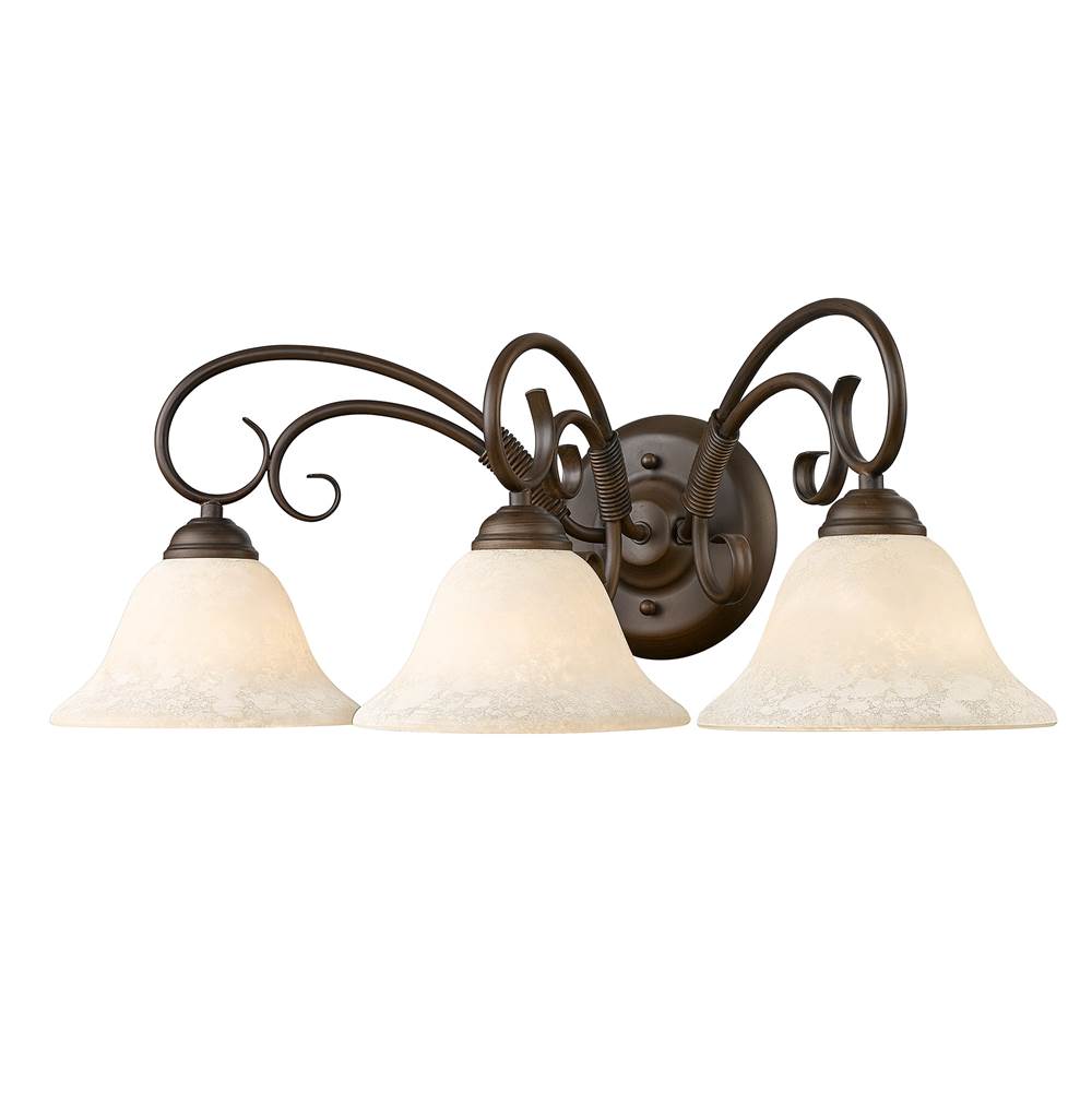 Golden Lighting 8606-BA3 RBZ-TEA Rubbed Bronze Wry Lighting Homestead 3-light Vanity In Rubbed Bronze Image 4