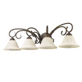 Golden Lighting 8606-BA4 RBZ-TEA Rubbed Bronze Wry Lighting Homestead 4-light Vanity In Rubbed Bronze Image 1