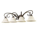 Golden Lighting 8606-BA4 RBZ-TEA Rubbed Bronze Wry Lighting Homestead 4-light Vanity In Rubbed Bronze Image 1