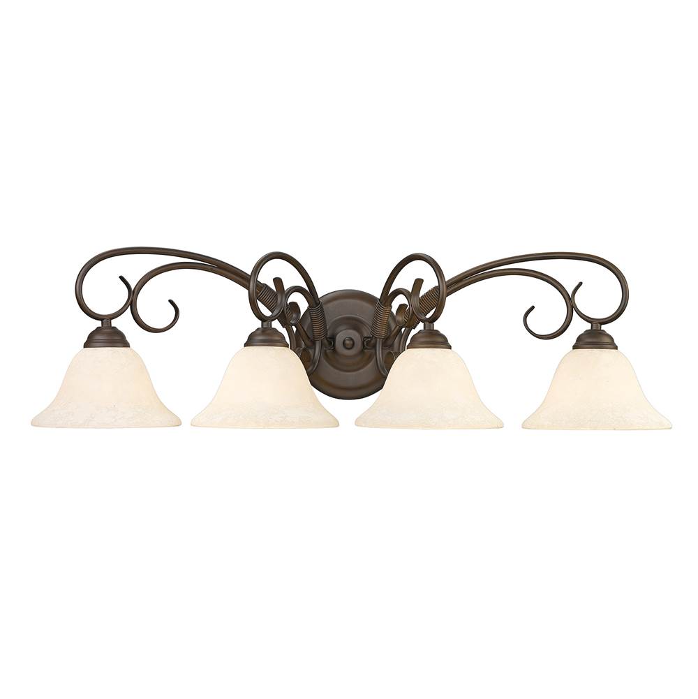 Golden Lighting Homestead Wry Lighting Homestead 4-light Vanity In Rubbed Bronze