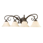 Golden Lighting 8606-BA4 RBZ-TEA Rubbed Bronze Wry Lighting Homestead 4-light Vanity In Rubbed Bronze Image 4