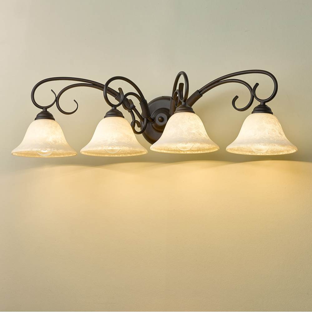 Golden Lighting 8606-BA4 RBZ-TEA Rubbed Bronze Wry Lighting Homestead 4-light Vanity In Rubbed Bronze Image 2