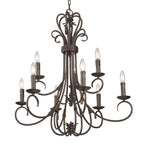 Golden Lighting 8606-CN9 RBZ Rubbed Bronze Wry Lighting Homestead 9-light Chandelier In Rubbed Bronze Image 1