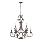 Golden Lighting Homestead Wry Lighting Homestead 9-light Chandelier In Rubbed Bronze