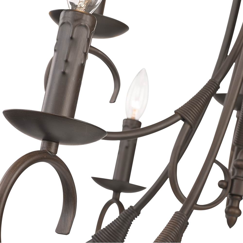 Golden Lighting 8606-CN9 RBZ Rubbed Bronze Wry Lighting Homestead 9-light Chandelier In Rubbed Bronze Image 2