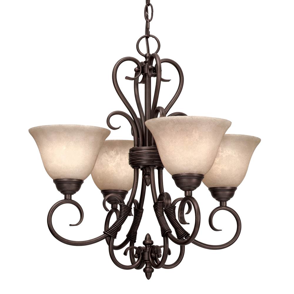 Golden Lighting Homestead Wry Lighting Homestead 4-light Chandelier In Rubbed Bronze