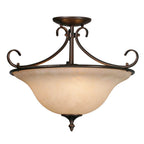 Golden Lighting Homestead Wry Lighting Homestead 3-light Semi-flush Mount In Rubbed Bronze