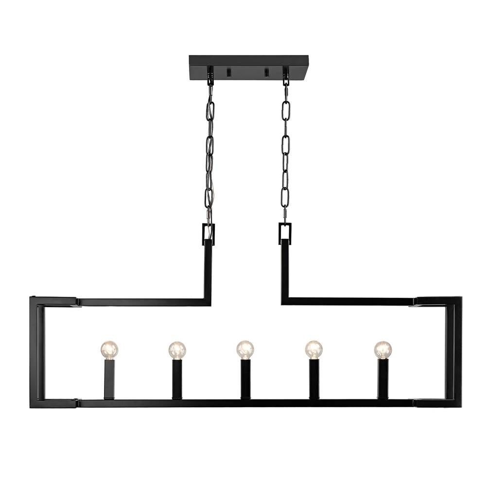 Golden Lighting Kinsington Golden Lighting Kinsington 5-light Island Light In Matte Black