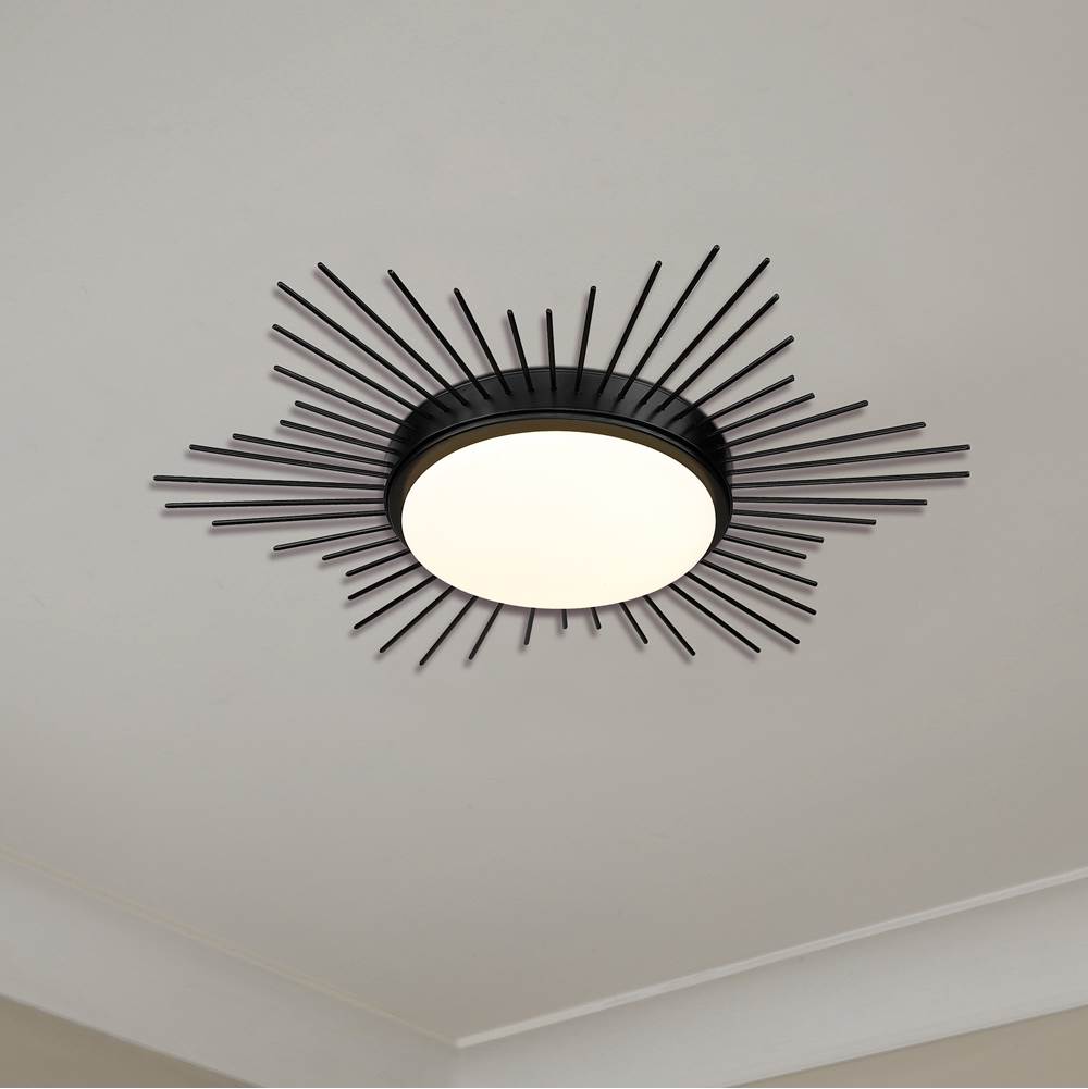 Golden Lighting 9126-FM18 BLK-OP Matte Black Wry Lighting Kieran Integrated Led 18in Flush Mount In Matte Black Image 5