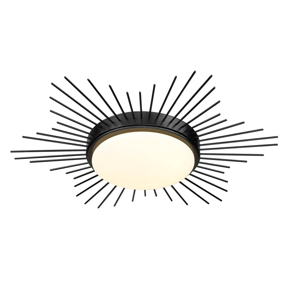Golden Lighting 9126-FM18 BLK-OP Matte Black Wry Lighting Kieran Integrated Led 18in Flush Mount In Matte Black Image 1