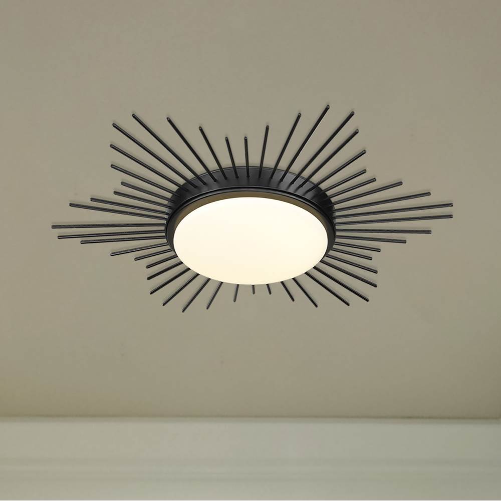 Golden Lighting 9126-FM18 BLK-OP Matte Black Wry Lighting Kieran Integrated Led 18in Flush Mount In Matte Black Image 3
