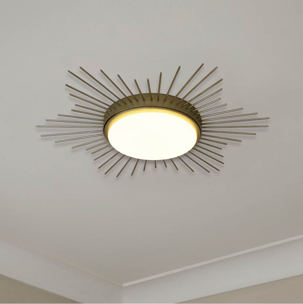 Golden Lighting 9126-FM18 WG-OP White Gold Wry Lighting Kieran Integrated Led 18in Flush Mount In White Gold Image 5
