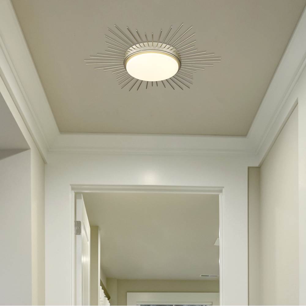 Golden Lighting 9126-FM18 WG-OP White Gold Wry Lighting Kieran Integrated Led 18in Flush Mount In White Gold Image 4