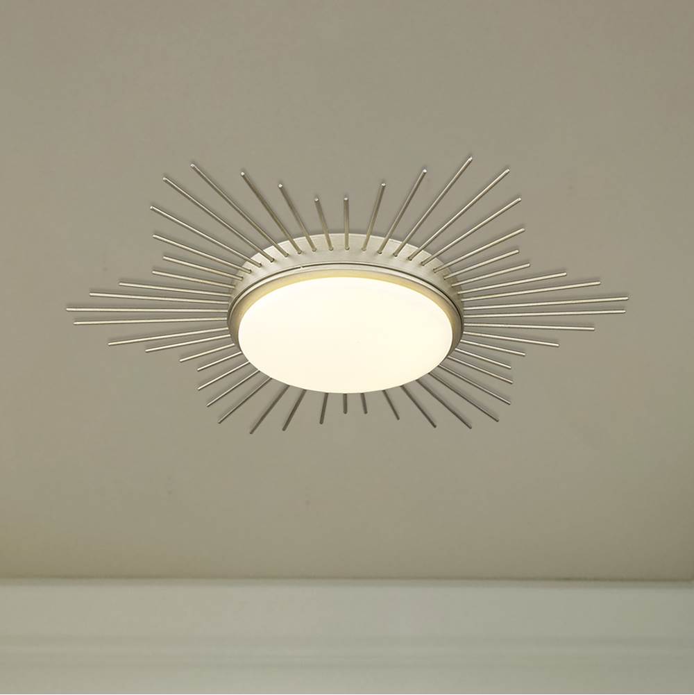 Golden Lighting 9126-FM18 WG-OP White Gold Wry Lighting Kieran Integrated Led 18in Flush Mount In White Gold Image 3
