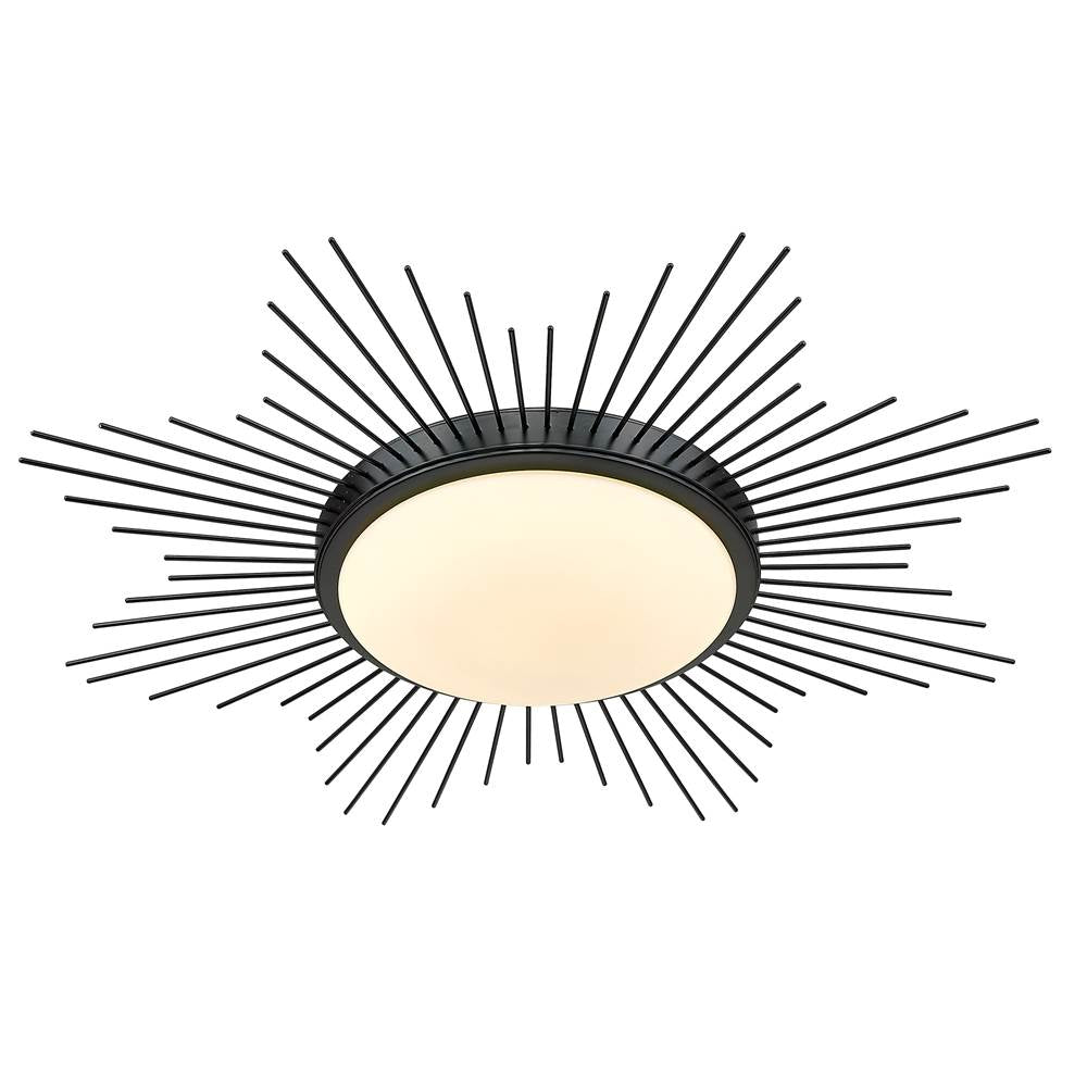 Golden Lighting 9126-FM24 BLK-OP Matte Black Wry Lighting Kieran Integrated Led 24in Flush Mount In Matte Black Image 1