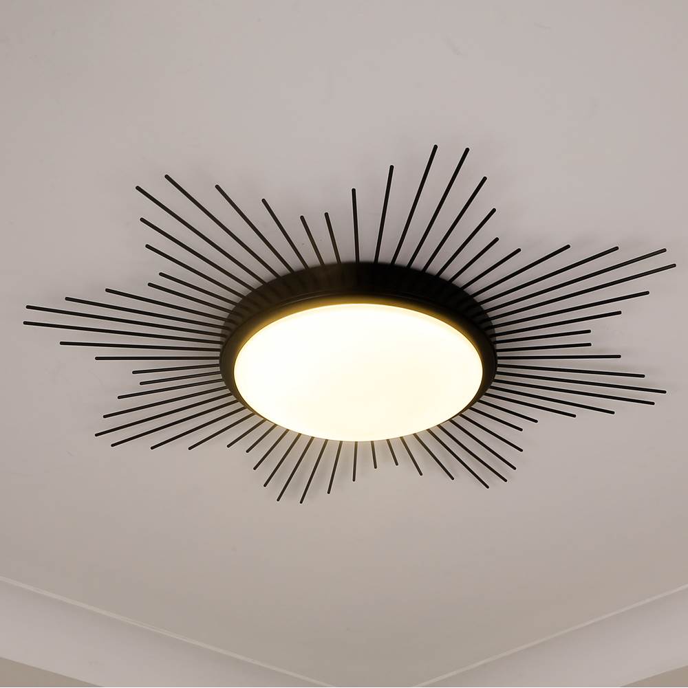 Golden Lighting 9126-FM24 BLK-OP Matte Black Wry Lighting Kieran Integrated Led 24in Flush Mount In Matte Black Image 4