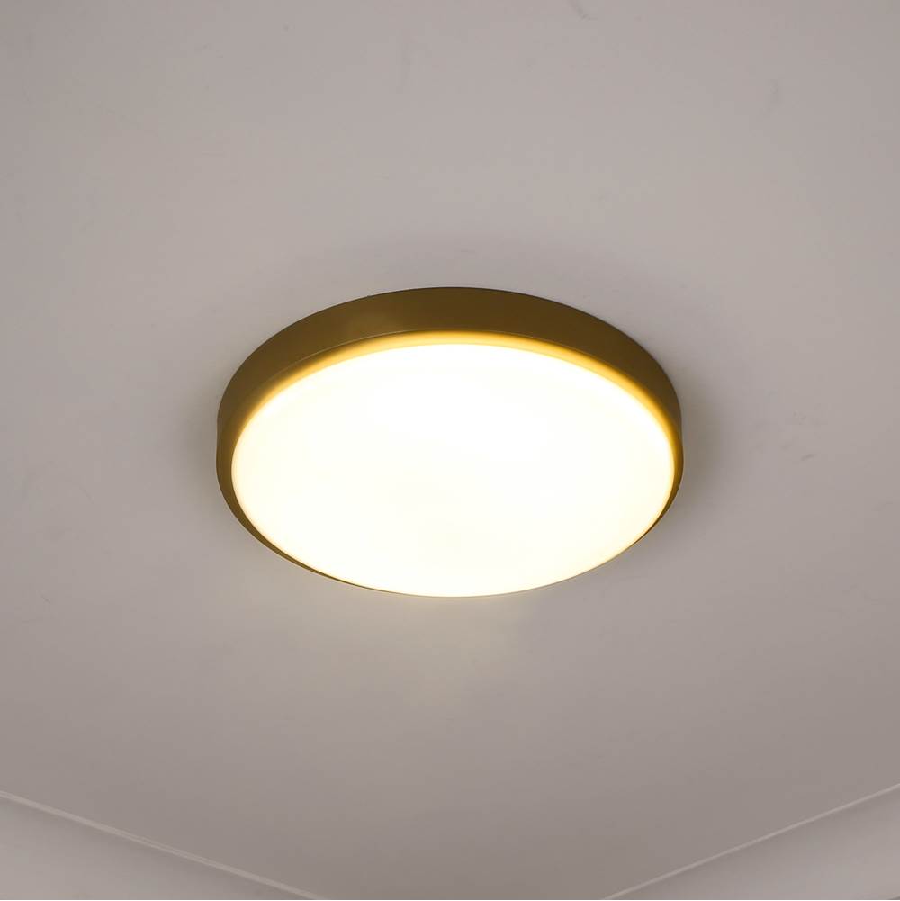 Golden Lighting 9128-FM13 BCB-OP Brushed Champagne Brass Golden Lighting Gabi Integrated Led 12in Flush Mount In Brushed Champagne Brass Image 4