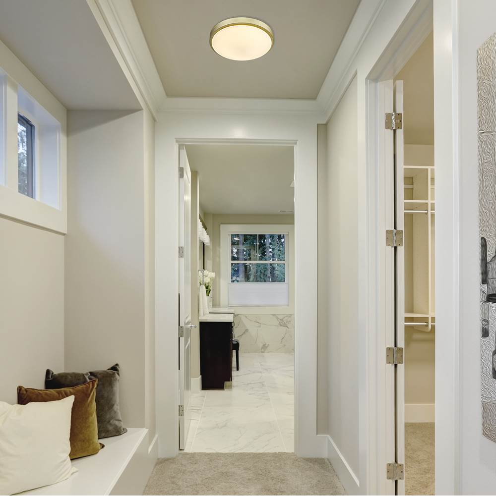 Golden Lighting 9128-FM13 BCB-OP Brushed Champagne Brass Golden Lighting Gabi Integrated Led 12in Flush Mount In Brushed Champagne Brass Image 3