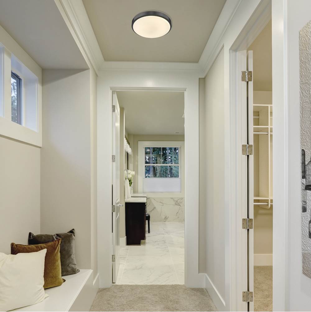 Golden Lighting 9128-FM13 BLK-OP Matte Black Golden Lighting Gabi Integrated Led 12in Flush Mount In Matte Black Image 3
