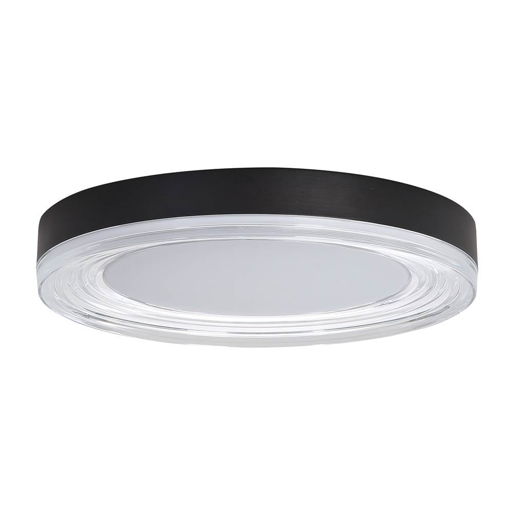 Golden Lighting 9518-16 SNB-CLR Sand Black Wry Lighting Ondulada Integrated Led 16in Flush Mount In Sand Black And Clear Glass Image 5