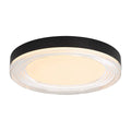 Golden Lighting 9518-16 SNB-CLR Sand Black Wry Lighting Ondulada Integrated Led 16in Flush Mount In Sand Black And Clear Glass Image 1
