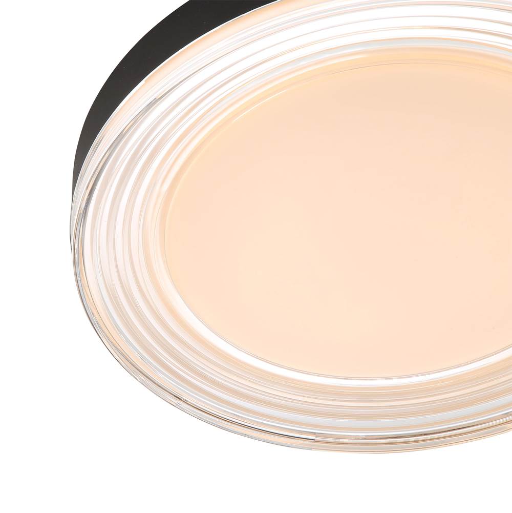 Golden Lighting 9518-16 SNB-CLR Sand Black Wry Lighting Ondulada Integrated Led 16in Flush Mount In Sand Black And Clear Glass Image 4
