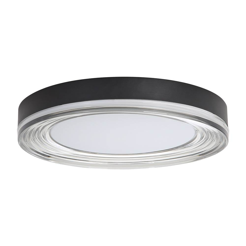 Golden Lighting 9518-16 SNB-SMK Sand Black Wry Lighting Ondulada Integrated Led 16in Flush Mount In Sand Black And Smoky Acrylic Image 5