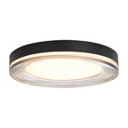 Golden Lighting Ondulada Wry Lighting Ondulada Integrated Led 16in Flush Mount In Sand Black And Smoky Acrylic