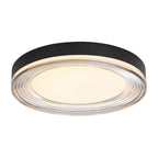 Golden Lighting 9518-16 SNB-SMK Sand Black Wry Lighting Ondulada Integrated Led 16in Flush Mount In Sand Black And Smoky Acrylic Image 1