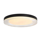 Golden Lighting Ondulada Wry Lighting Ondulada Integrated Led 20in Flush Mount In Sand Black And Clear Glass