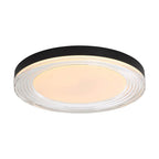 Golden Lighting 9518-20 SNB-CLR Sand Black Wry Lighting Ondulada Integrated Led 20in Flush Mount In Sand Black And Clear Glass Image 1