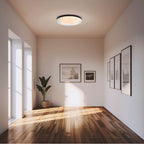 Golden Lighting 9518-20 SNB-CLR Sand Black Wry Lighting Ondulada Integrated Led 20in Flush Mount In Sand Black And Clear Glass Image 3