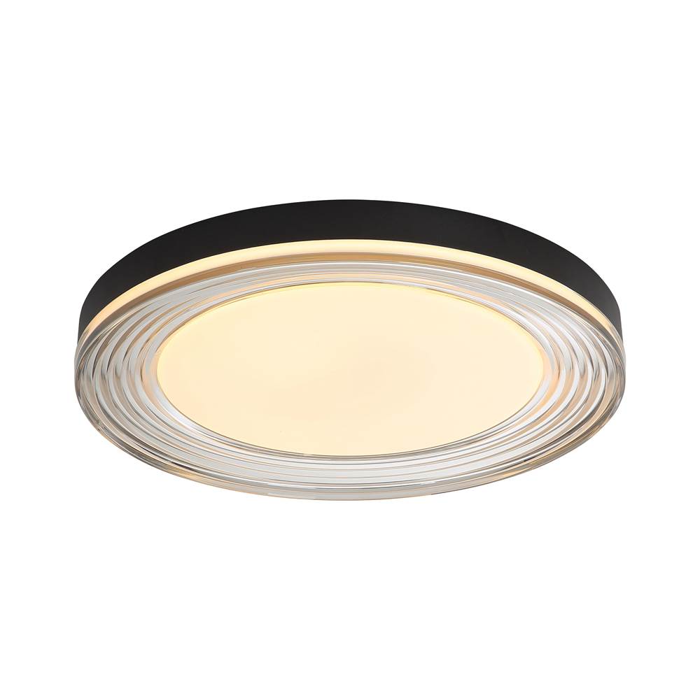 Golden Lighting 9518-20 SNB-SMK Sand Black Wry Lighting Ondulada Integrated Led 20in Flush Mount In Sand Black And Smoky Acrylic Image 1